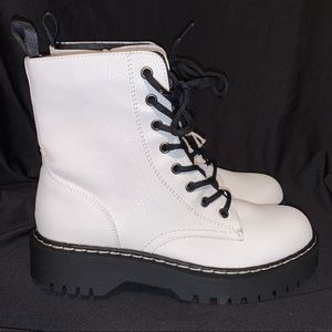Sincerely Jules White Combat Boots